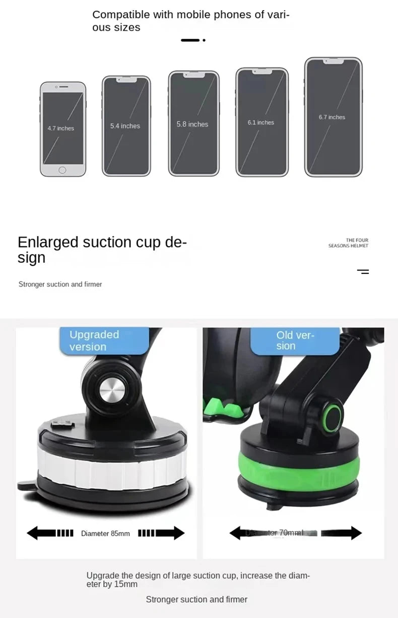 360 Rotatable Cellphone Car Phone Holder Fixed Shockproof Mobile Stand Big In GPS Support For iPhone Xiaomi Samsung Accesorries