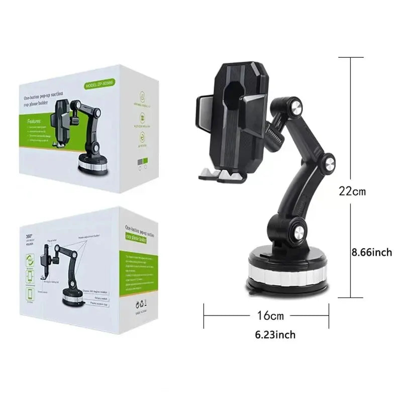 360 Rotatable Cellphone Car Phone Holder Fixed Shockproof Mobile Stand Big In GPS Support For iPhone Xiaomi Samsung Accesorries