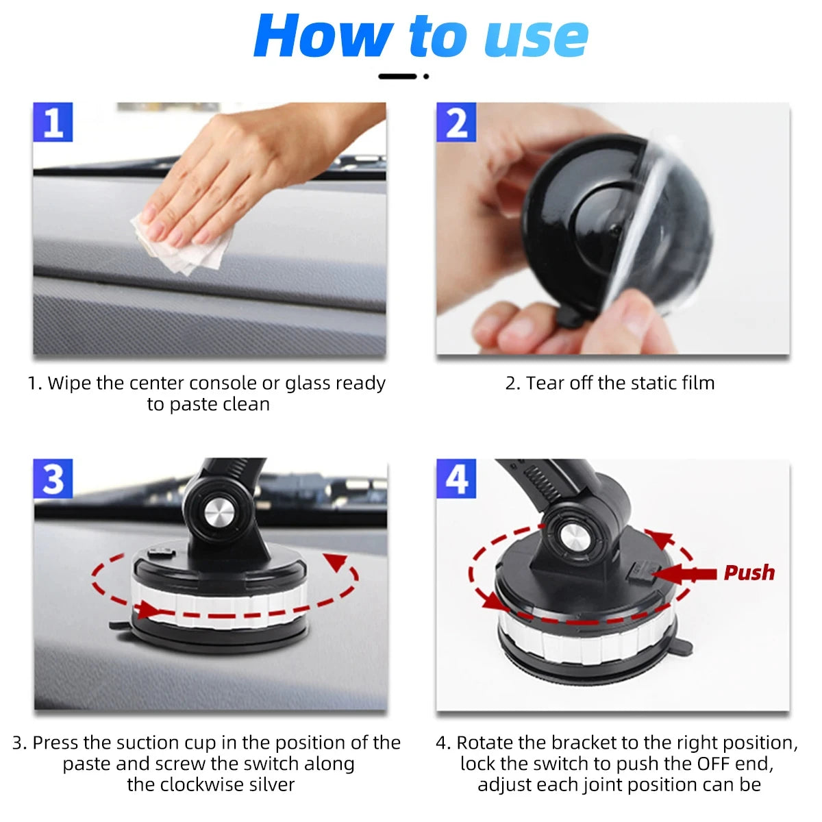 360 Rotatable Cellphone Car Phone Holder Fixed Shockproof Mobile Stand Big In GPS Support For iPhone Xiaomi Samsung Accesorries